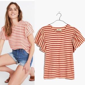 nwt // madewell flutter sleeve tee in york